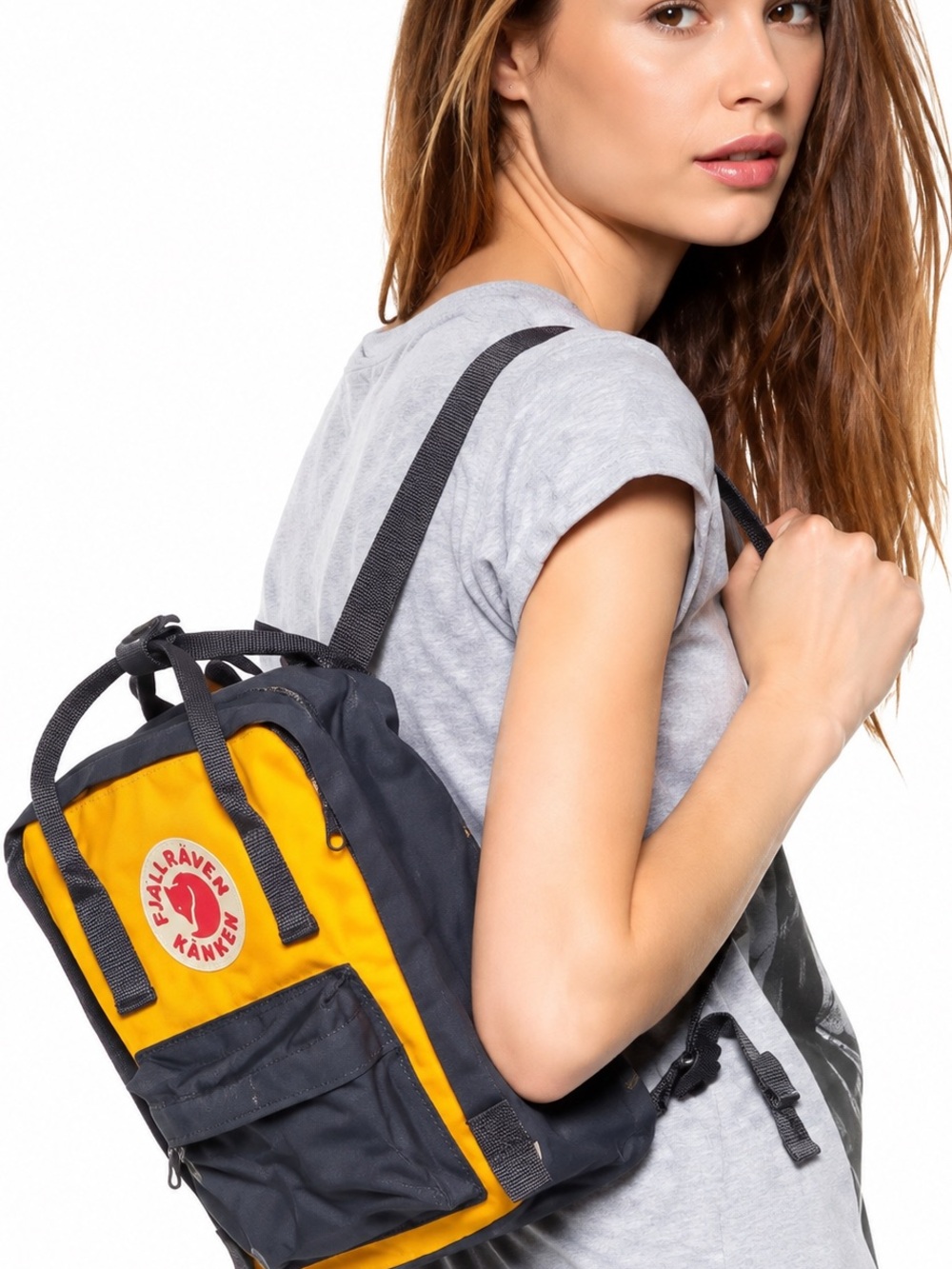 Fjällräven Kănken Mini Backpack Yellow Gray Scandinavian Outdoor Bag